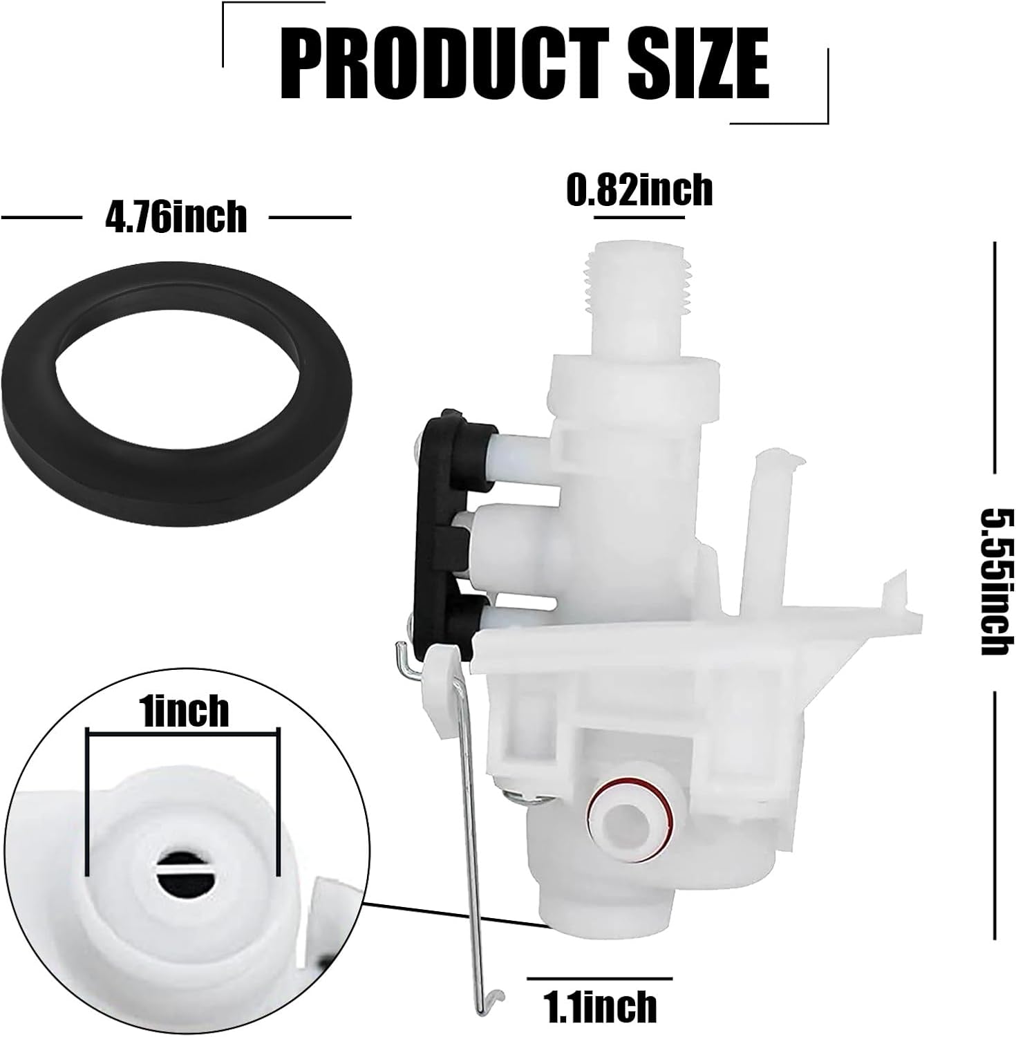 1 pieza de repuesto de válvula de agua de inodoro para RV, sellado mejorado y accesorios a prueba de fugas, kit de válvula de agua de inodoro 31705,