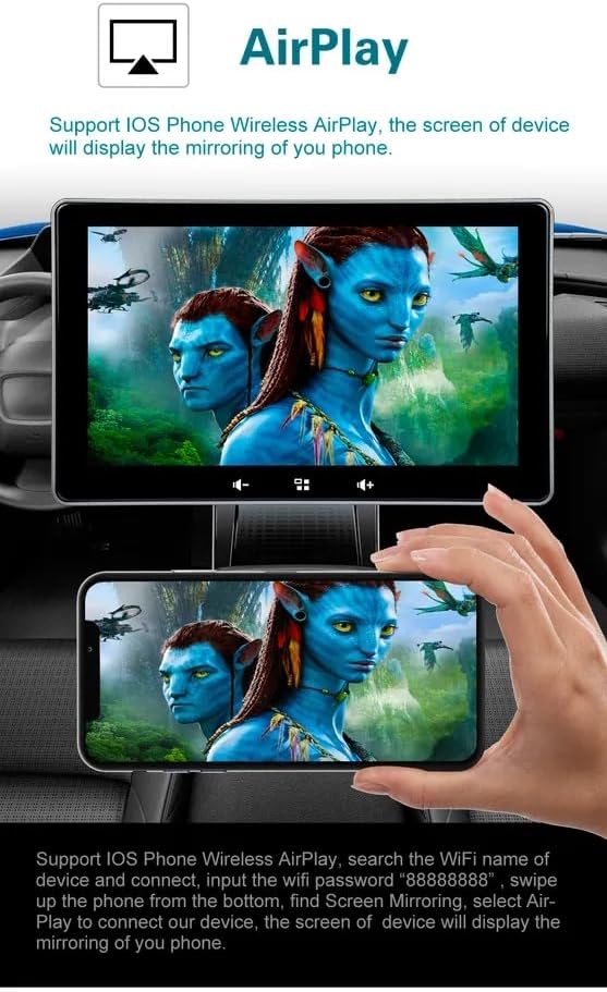 Radio de coche de 7 pulgadas con Apple Carplay y Android Auto inalámbrico estéreo IPS pantalla táctil con Bluetooth manos libresMirror LinkGoogle y