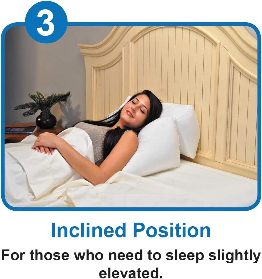 Contour Flip Pillow 10 en 1 Almohada de soporte corporal de cuña para cama, tamaño King, funda protectora de almohada blanca