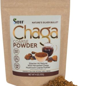Sayan Polvo de chaga grueso siberiano crudo de 4 onzas (3.99 oz) de té de hongos cosechados salvajes, potente suplemento antioxidante adaptógeno Sayan Polvo de chaga grueso siberiano crudo de 4 onzas (3.99 oz) de té de hongos cosechados salvajes, potente suplemento antioxidante adaptógeno