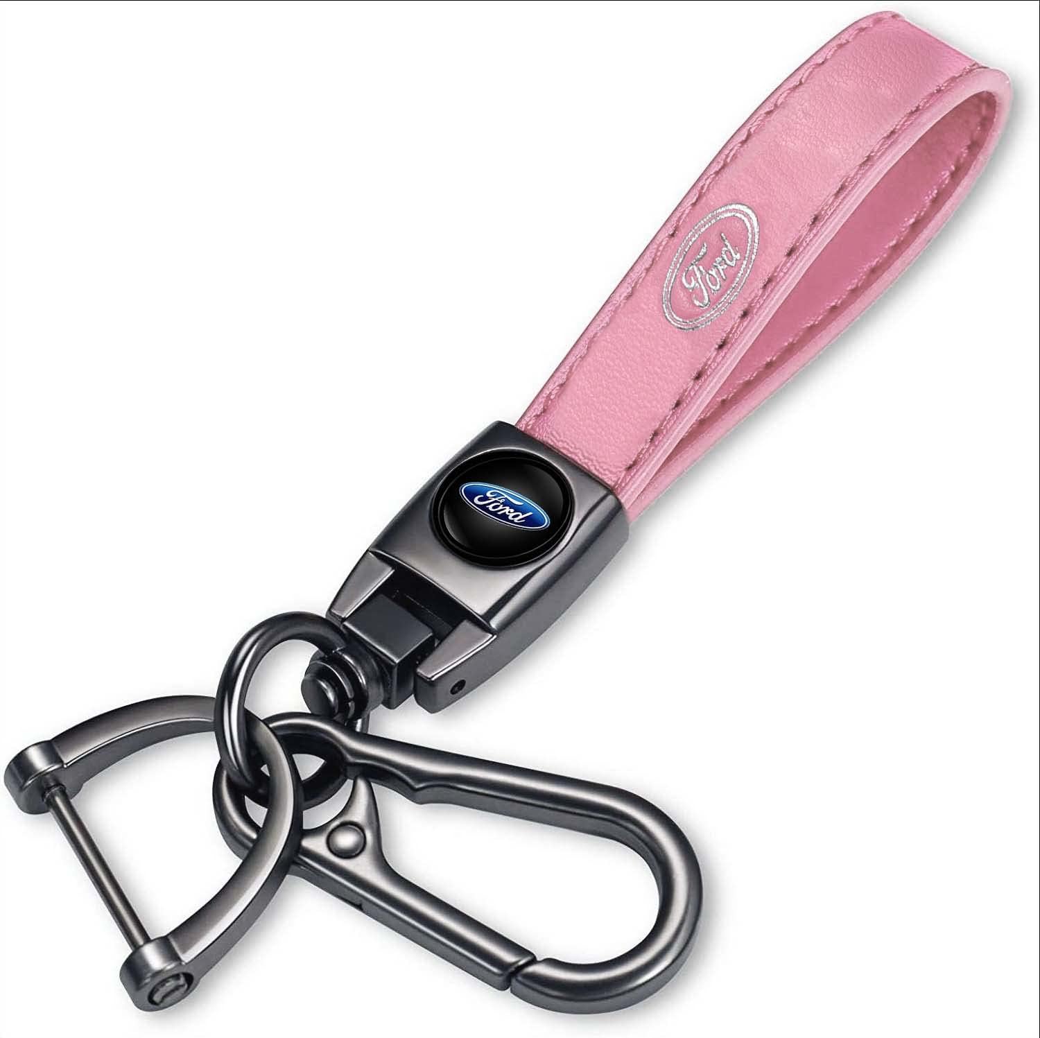 Royal Guard Funda para llave de coche con llavero de cuero genuino adecuado para Ford Fusion F550 Edge Explorer Escape Mustang Smart Remote Key fob