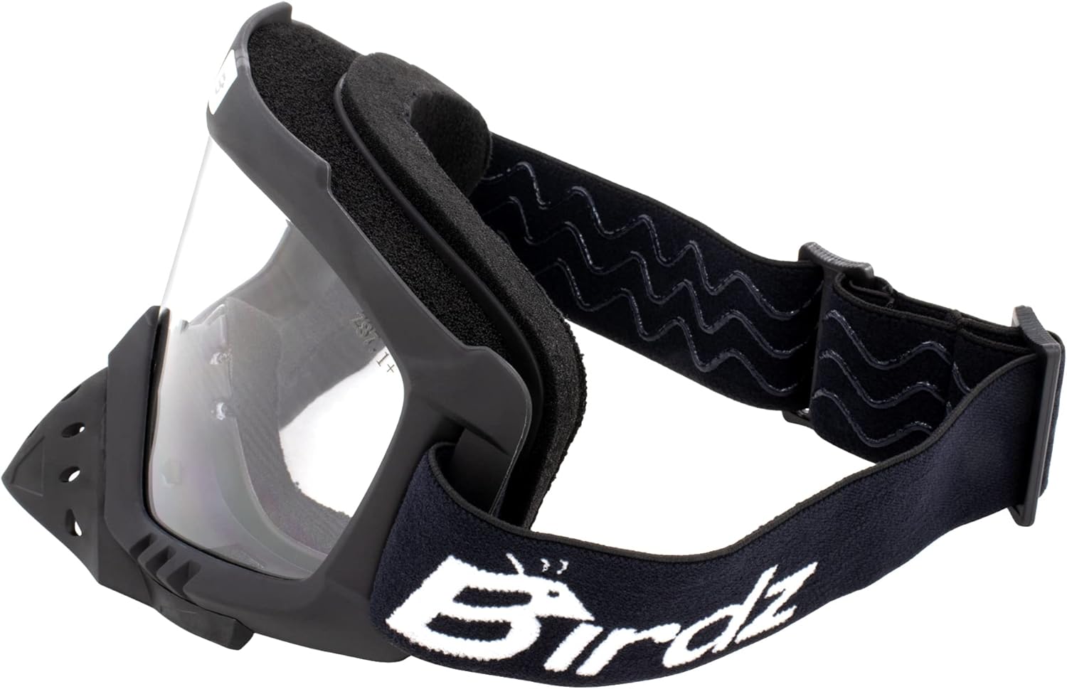 Birdz Gafas Toucan Motocicleta ATV UTV Motocross Gafas acolchadas con protector nasal desmontable