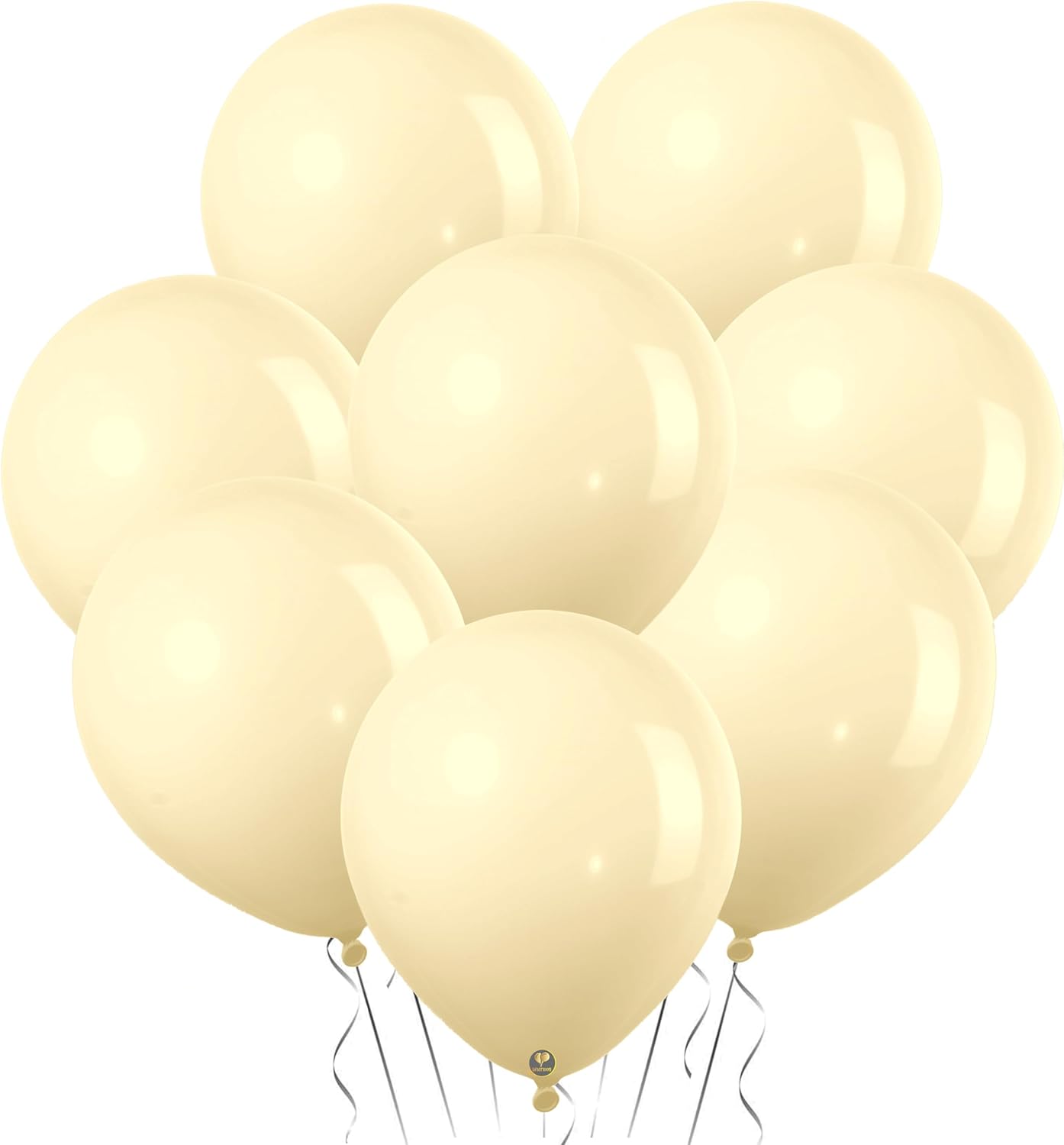 AFTERLOON – Globos biodegradables color crema de 5 pulgadas, paquete de 100 mini 100 unidades de flotadores de látex extra fuerte grueso para helio,