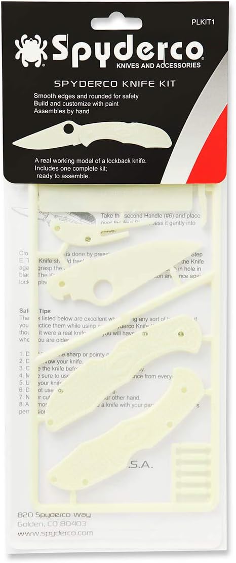 Spyderco Delica – Juego de 4 cuchillos de plástico, brilla en la oscuridad y fácil personalización – PLKIT1