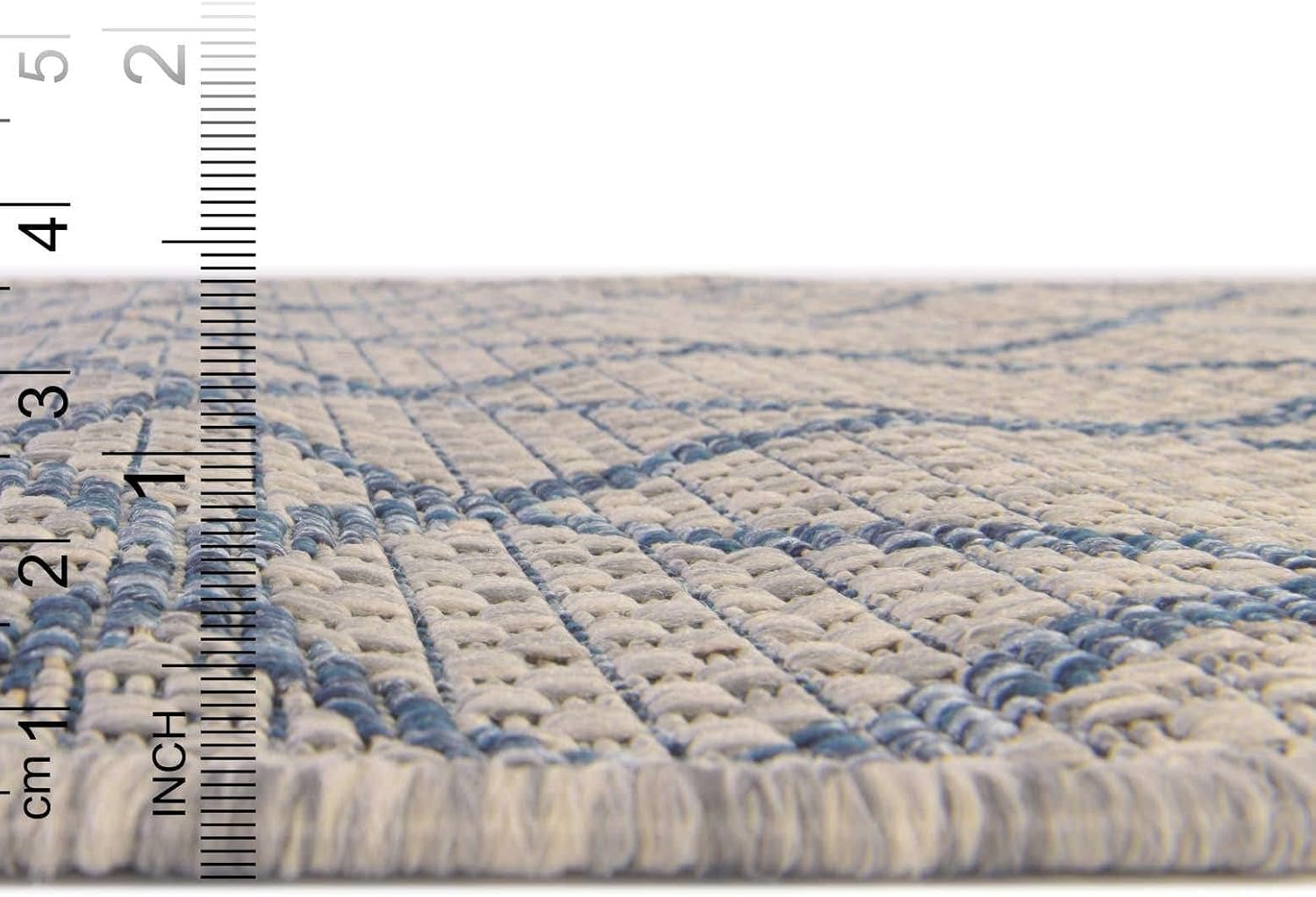 Unique Loom Outdoor Trellis Collection – Alfombra rectangular de 5 pies 3 pulgadas x 8 pies, gris y azul