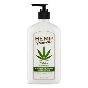 Hemp Heaven Loción corporal hidratante Melocotón Aroma de jazmín hecho con aceite de semilla de cáñamo natural para hombres y mujeres, 18 onzas Hemp Heaven Loción corporal hidratante Melocotón Aroma de jazmín hecho con aceite de semilla de cáñamo natural para hombres y mujeres, 18 onzas