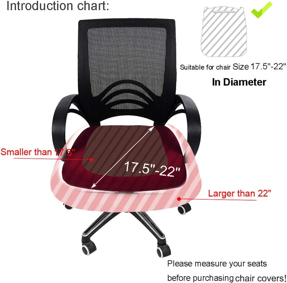 Smiry – Fundas de jacquard con licra elástica, desmontables, lavables y antipolvo para asientos de oficina