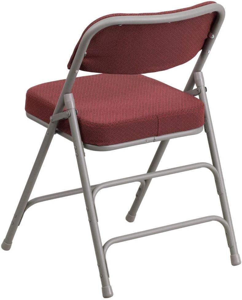 Flash Furniture HERCULES Series – Silla plegable de metal de tela burdeos con doble bisagra, curvada, de alta calidad, de la serie HERCULES