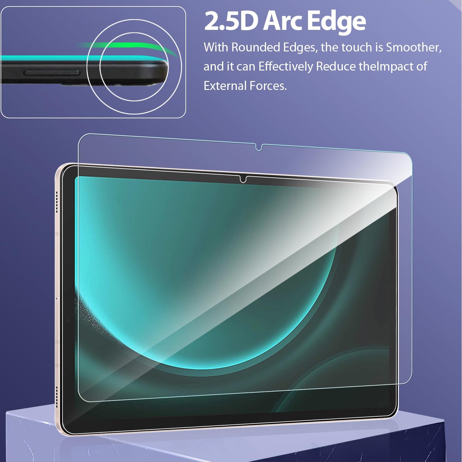 Paquete de 2 protectores de pantalla de vidrio templado de 10.9 pulgadas para Galaxy Tab S9 FE, película de vidrio templado, dureza 9H, compatible