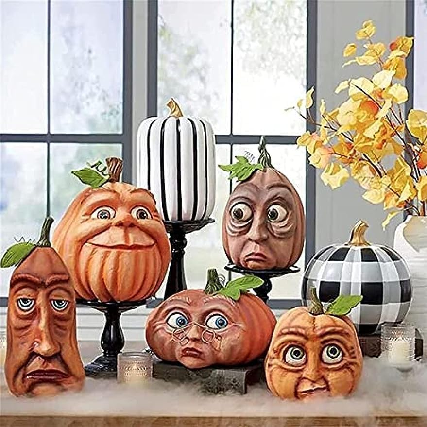 Decoraciones expresivas de Halloween familiares de calabaza, farol de calabaza, accesorios para casa encantada, bar y fiesta