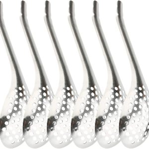 Gadpiparty 6 cucharas de esferificación de acero inoxidable para caviar pequeñas cucharas ranuradas para sacar aceitunas alcaparras para tarro de Gadpiparty 6 cucharas de esferificación de acero inoxidable para caviar pequeñas cucharas ranuradas para sacar aceitunas alcaparras para tarro de