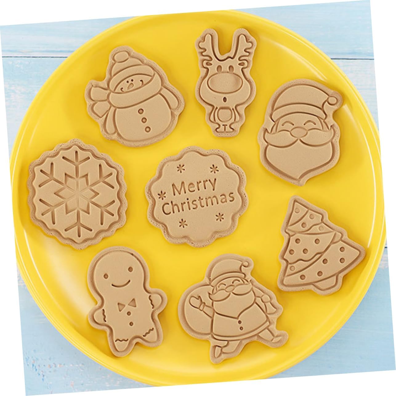NOLITOY 24 piezas de cortadores de galletas de Navidad de plástico para galletas, prensa de galletas de Papá Noel, sello de galletas de invierno,