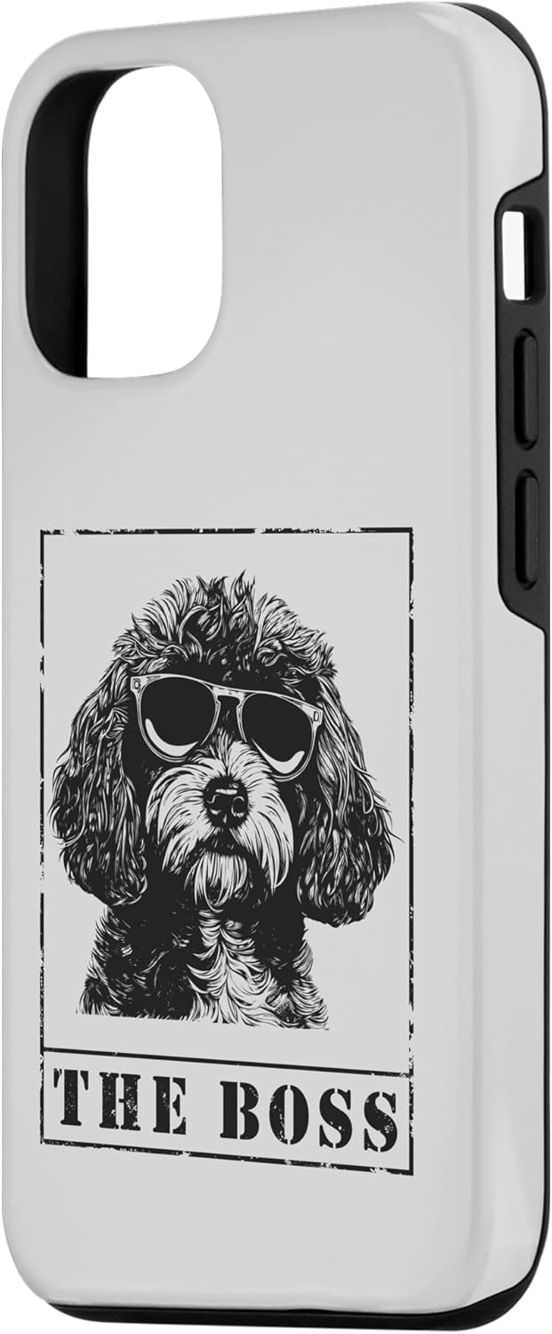 Funda para iPhone 1212 Pro The Funny Cavapoo Boss Mom Dad Dog Lover Case