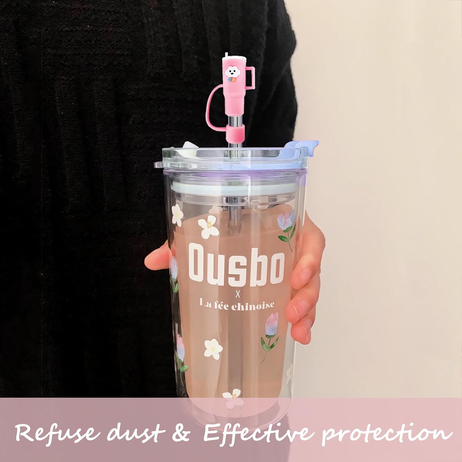 GAISHION 9 fundas para popotes compatibles con vasos Stanley de 4030 onzas, protectores reutilizables de silicona para popotes Stanley de 0.4
