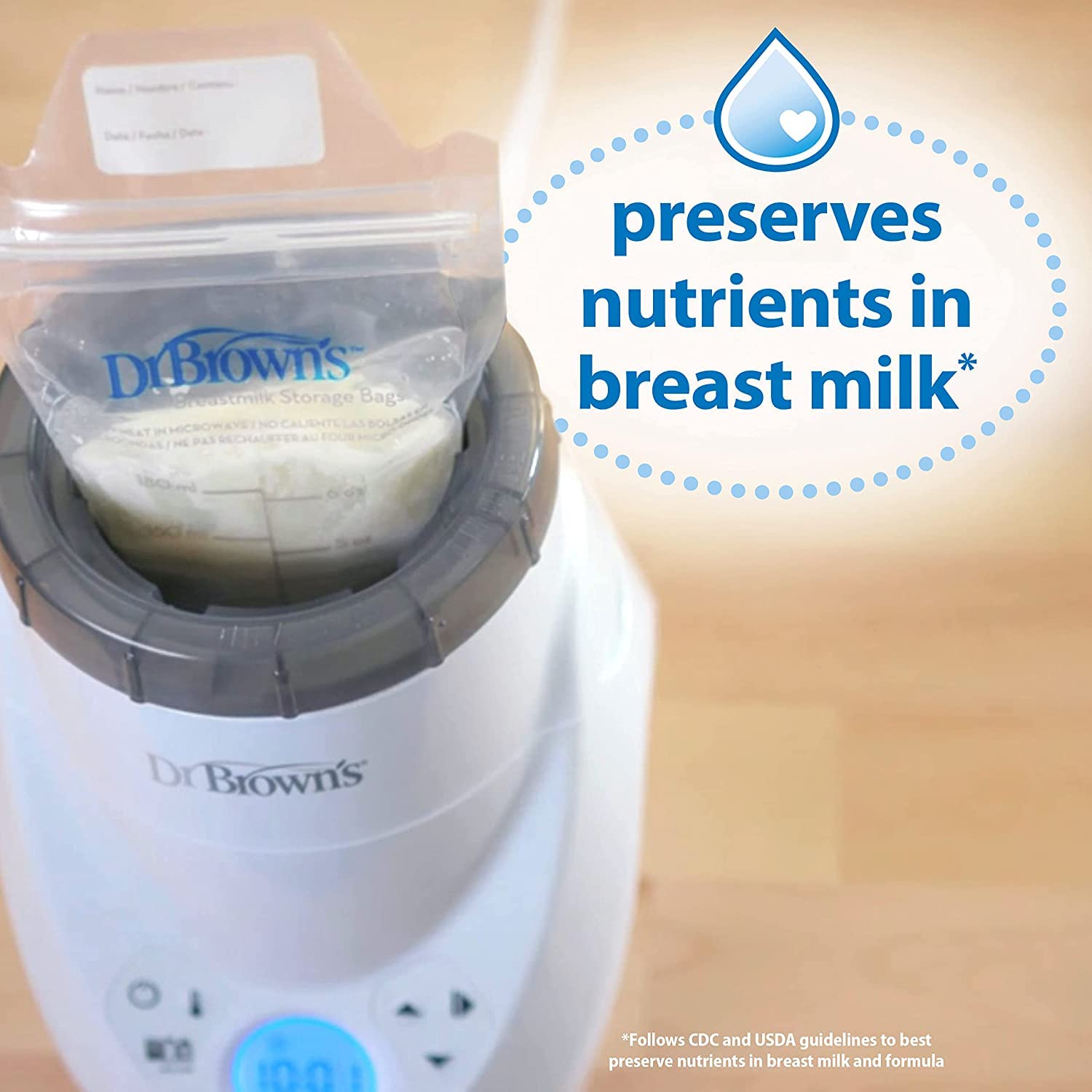 Dr. Brown’s Milk Spa – Calentador de leche materna y biberones con vapor de microondas, para biberones, pezones, partes de biberones, chupetes,