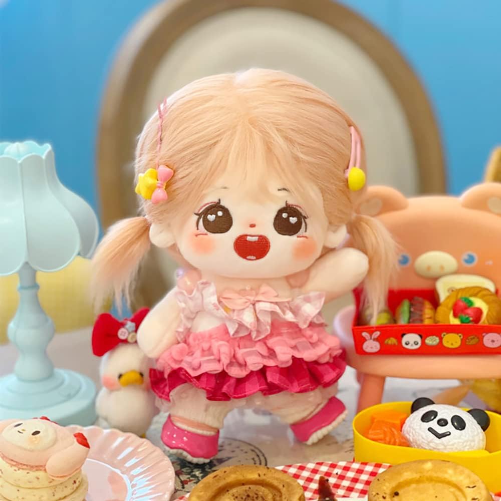 niannyyhouse Muñeca de peluche de 7.9 in para niña, cuerpo de peluche humanoide desnudo, sin atributo, 8 pulgadas, cuerpo normal, ropa, regalos de