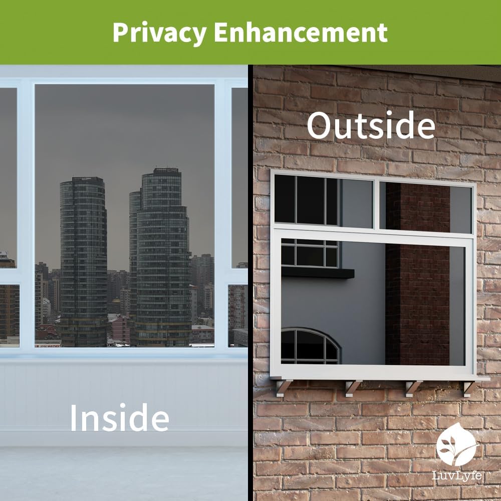 Película de privacidad para ventana de una manera, película de privacidad para ventana diurna que no se ve adentro, película de verano