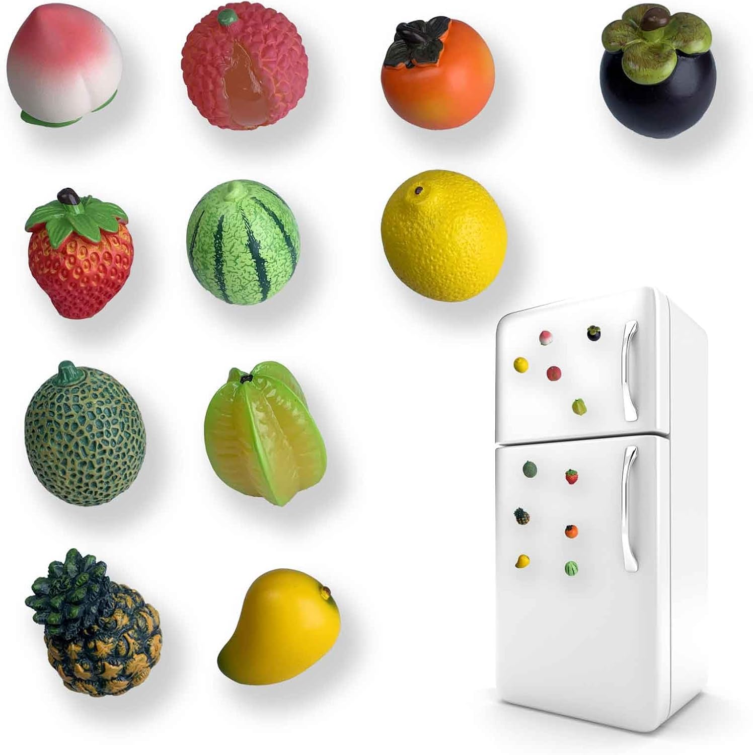 Imanes 3D de frutas para nevera, simulación de resina, imanes creativos en forma de fresa natural, divertidos imanes o adornos para decoración del