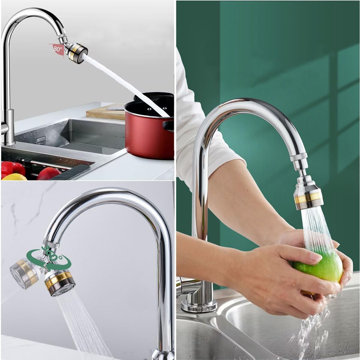 Aireador de grifo giratorio, boquilla de grifo de doble función de 360 grados, accesorio giratorio para grifo de fregadero de cocina, extensor de