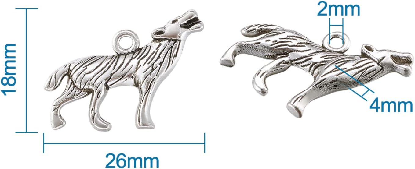 Mega Pet 10 colgantes de animales de estilo tibetano, dijes de aleación de plata antigua, dijes de metal con temática de animales para manualidades,