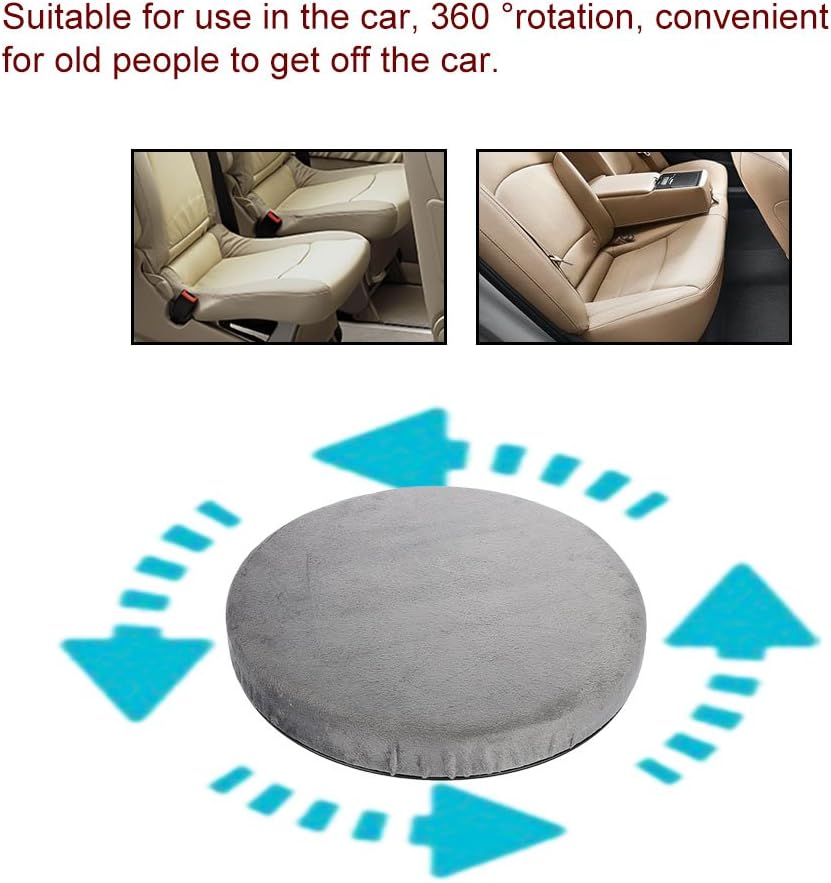 Diydeg Cojín de asiento giratorio antideslizante de rotación de 360 , almohadilla giratoria para silla, alivia el dolor, carga de 330.7 lbs,