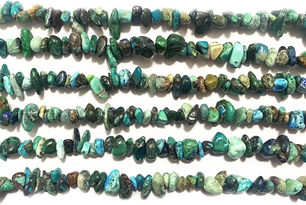 Cuentas de piedras preciosas naturales de finchenita de azurita de 0.315 a 0.315 pulgadas, cristales curativos, pulseras de cintura, kit de collar