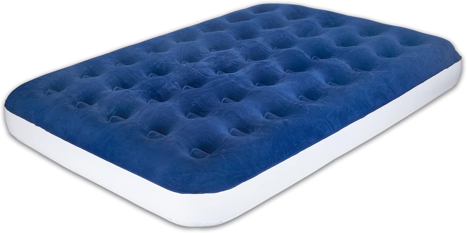Colchón inflable de lujo duradero de 9 pulgadas con tecnología Comfort Coil y bomba de alta capacidad, bueno para campamento, hogar y viajes