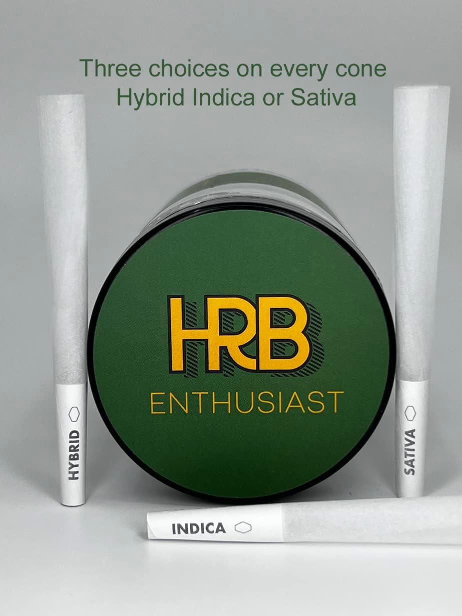 Herb Enthusiast Paquete de 50 conos preenrollados de tamaño 1 14  Papel de arroz fino preenrollado totalmente natural  Conos entusiastas con caja de