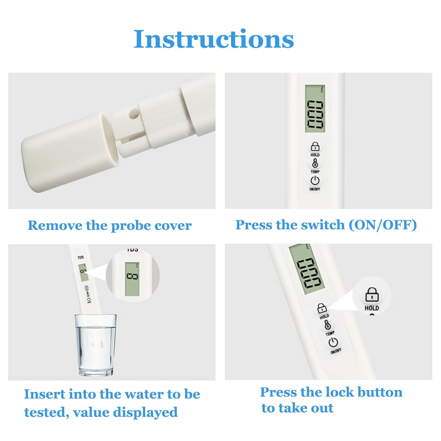 Nuevo Medidor de pH Justmetr y medidor de TDS, combo de probador de agua 3 en 1 PH y TDS,  0.01 pH y  2% TDSmedidor de precisión de temperatura,