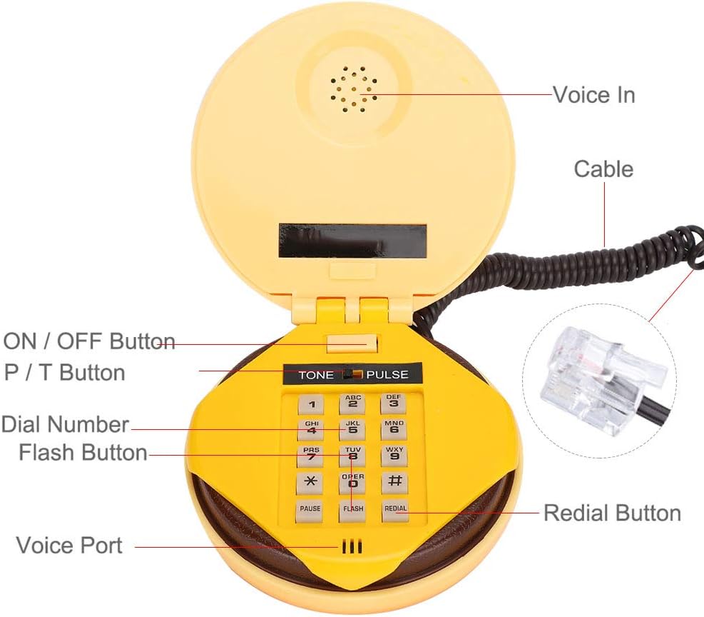 Teléfono emulacional de hamburguesas,Teléfono novedoso de línea fija con cable,Marcación de frecuencia de voz, Flash,Último número Redail