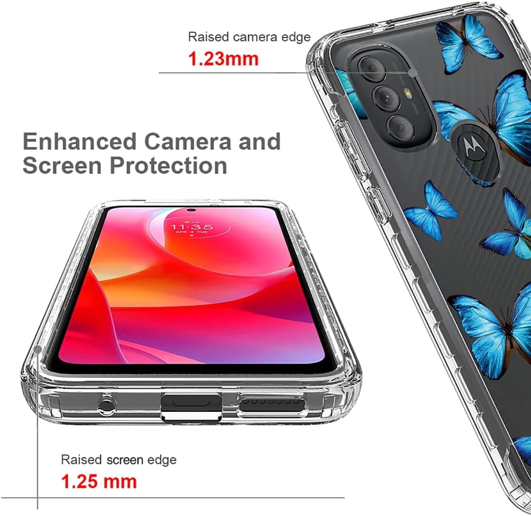Funda para Moto G Power 2022 (no compatible con 2021) con protector de pantalla de vidrio templado, cuerpo completo, a prueba de golpes,