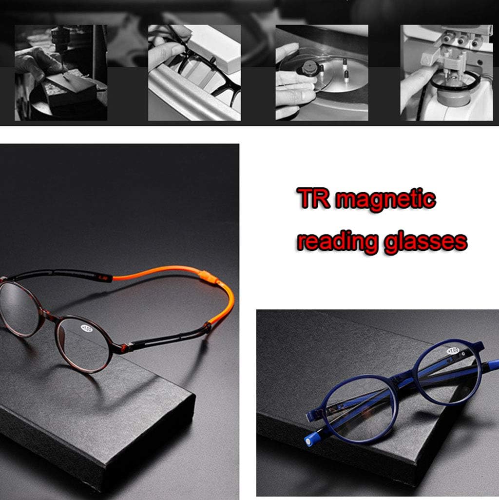 G&Y-1 Gafas de lectura magnéticas ajustables para colgar en el cuello, para mujeres y hombres, 100% protección UV, marco completo