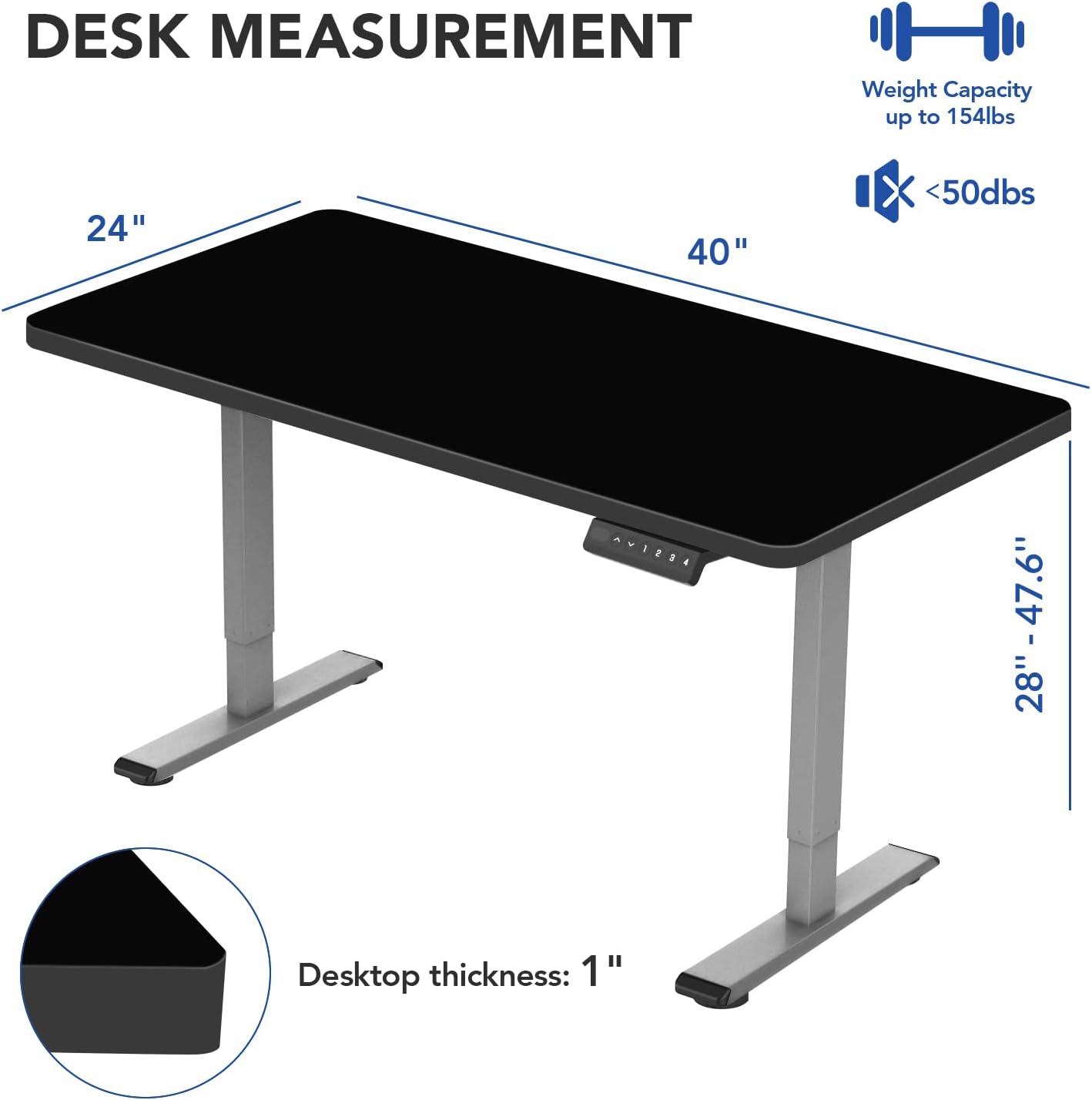 FLEXISPOT  Estación de trabajo de pie, eléctrica, con escritorio integral y ergonómico, controlador de memoria, escritorio de pie, altura ajustable