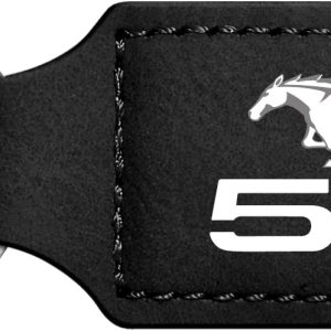 Compatible con llavero rectangular de cuero sintético negro Ford Mustang GT 5.0 Compatible con llavero rectangular de cuero sintético negro Ford Mustang GT 5.0