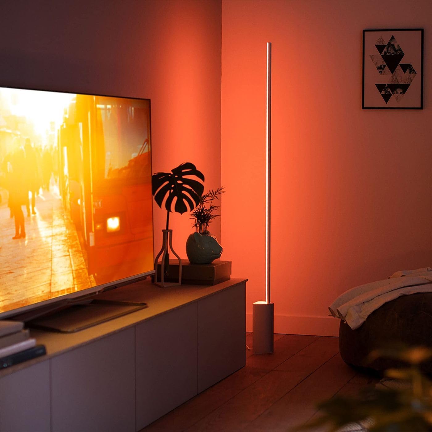 Philips Hue Paquete de 2 lámparas de pie Gradient Signe, compatibles con Alexa, Apple HomeKit y Google Assistant, color blanco, paquete de 2