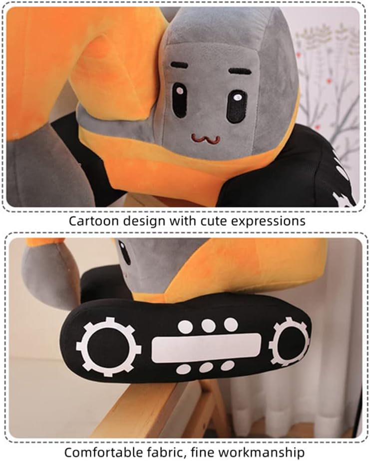 YUDONG Juguete de peluche de excavadora, juguete de construcción suave de 10 pulgadas, para cumpleaños de niños, Navidad, regalos de fiesta