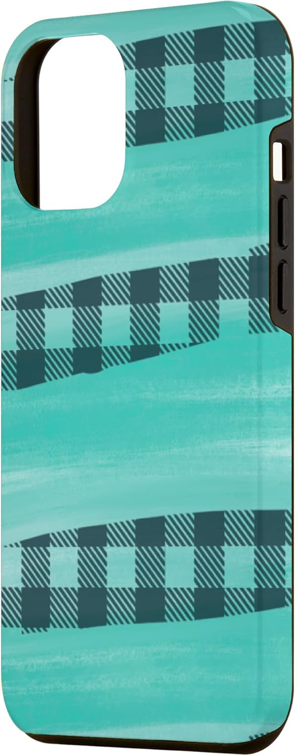 Funda a cuadros para iPhone 13 Pro Max Pretty Teal TURQUESA SOUTHERN WESTERN