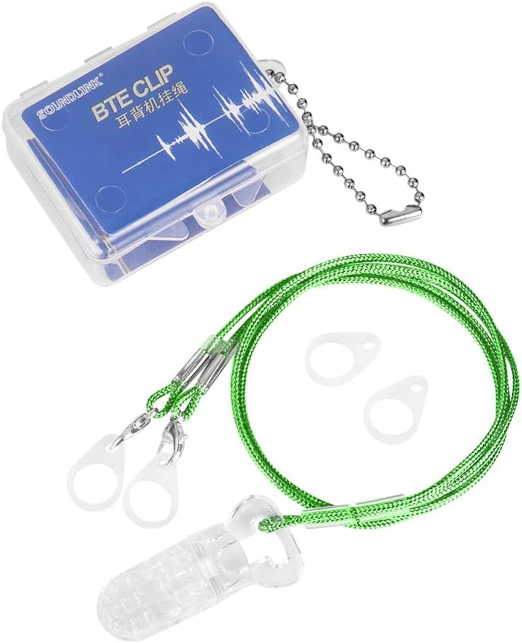 Clip para audífonos – Protector de cordón para audífonos antipérdida BTE Clip Holder para adultos mayores (verde)