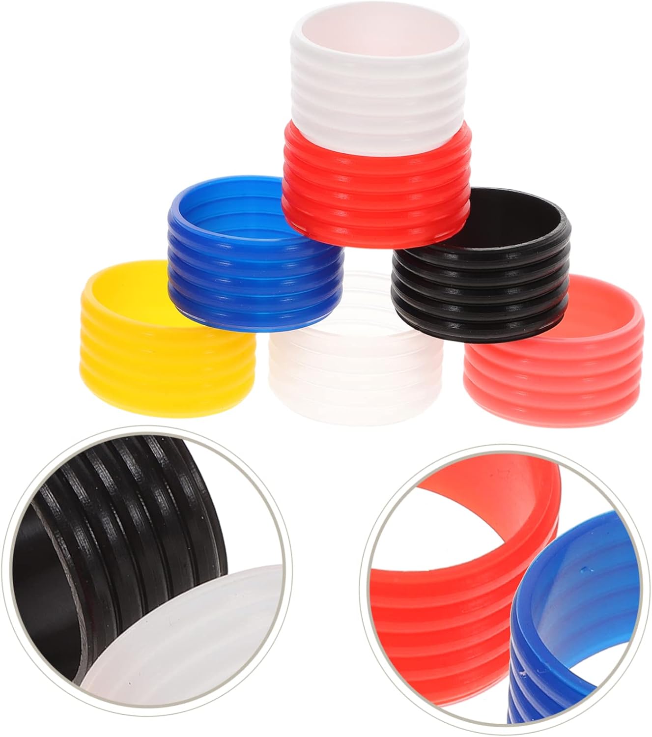 INOOMP 14 unidades de anillo de goma de sellado de raqueta, agarre de bádminton, pelotas de tenis de colores, anillos de tenis, bandas de agarre de
