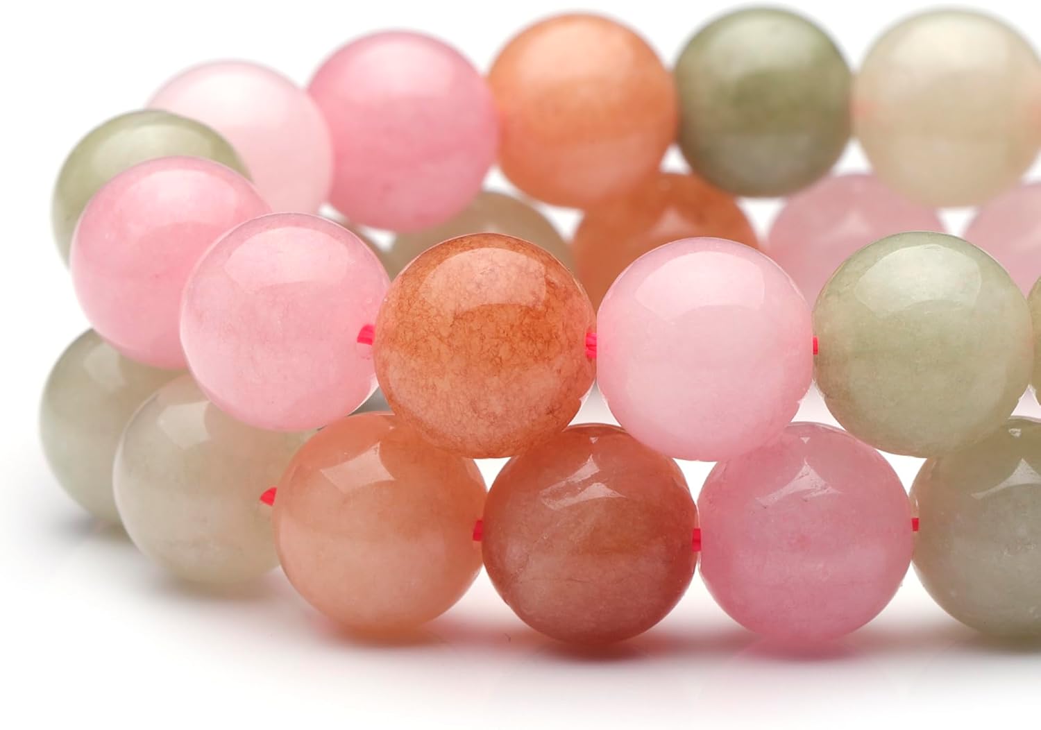 Cuentas de piedras preciosas naturales para la fabricación de joyas, cuentas de piedra lisa pulida de jade de flor colorida de 0.315 in, cuentas de