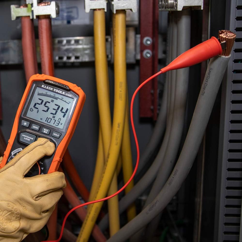Klein Tools Multímetro ET600, probador de aislamiento de megohmímetro y medidor de abrazadera CL150, probador eléctrico de CA