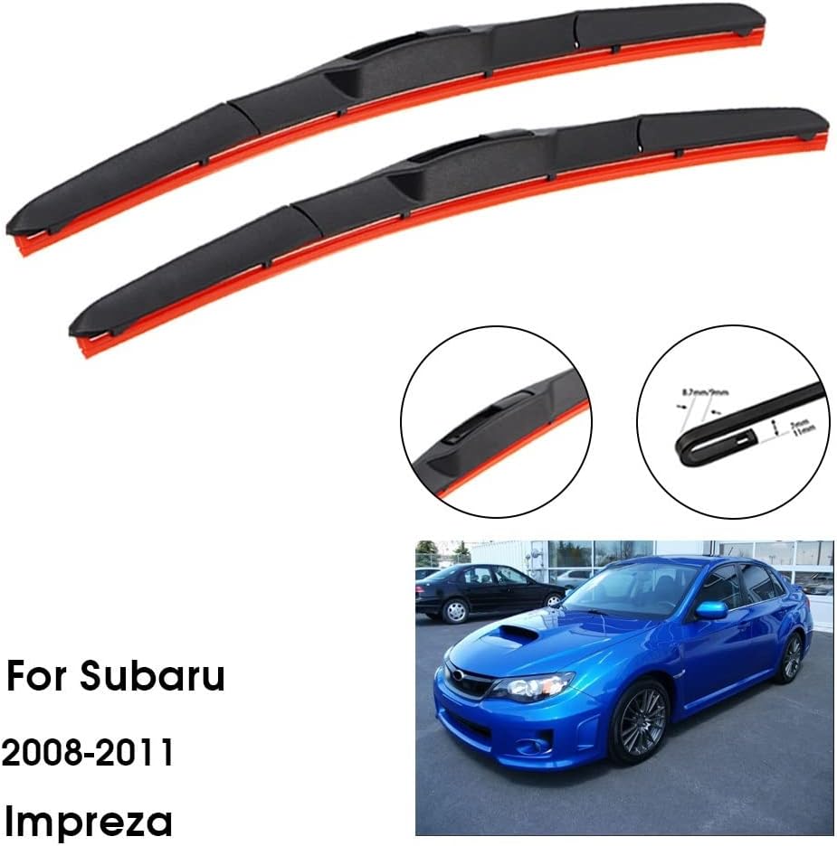 Limpiaparabrisas de vehículo compatible con Subaru Impreza de 24 pulgadas + 16 pulgadas 2008-2011, limpiaparabrisas de gel de sílice,