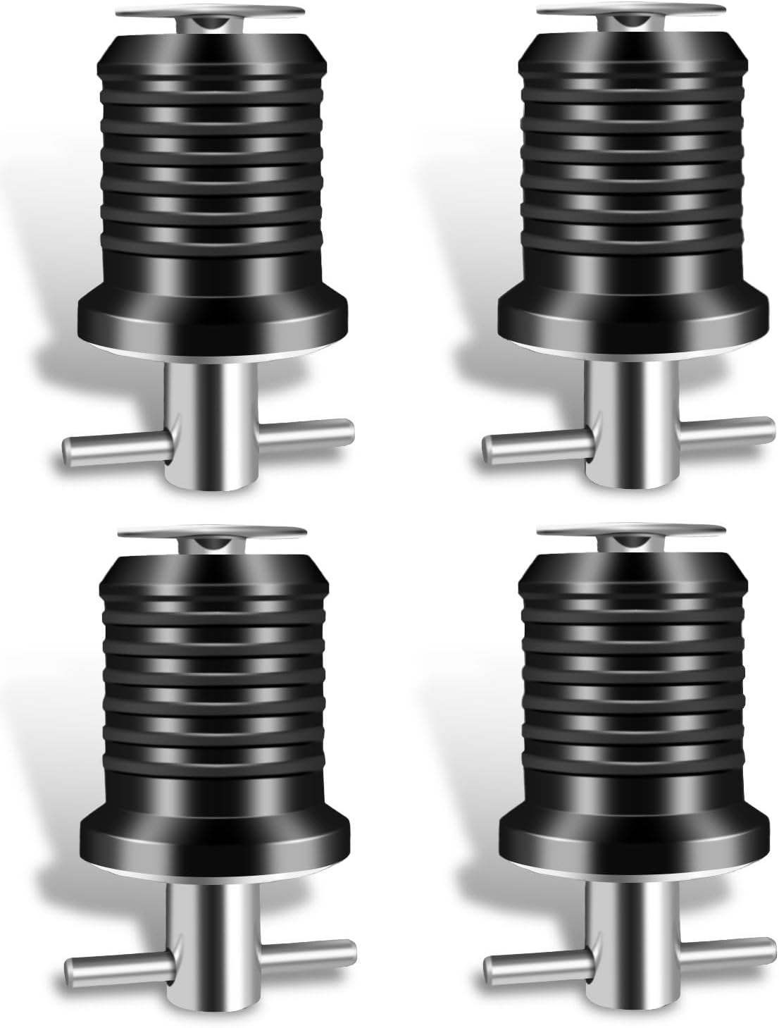 Tapón de drenaje con mango en T de acero inoxidable para desagües de 1 pulgada de diámetro, diseño de tapón de drenaje de barco marino, paquete de 4