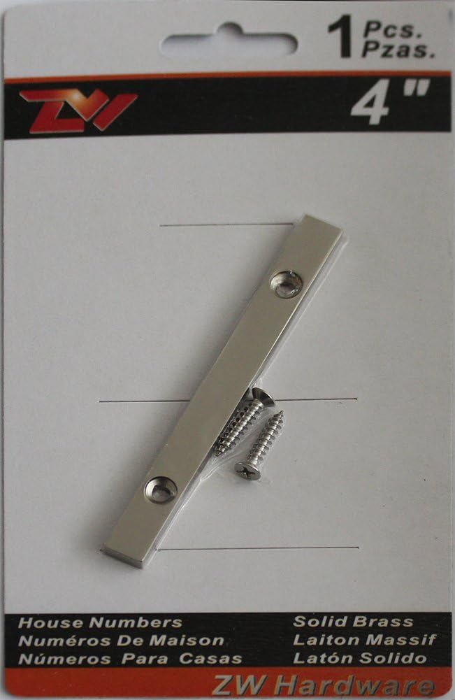 ZW Hardware B100 – Símbolo de casa chapado en níquel mate (latón macizo, 4 pulgadas)