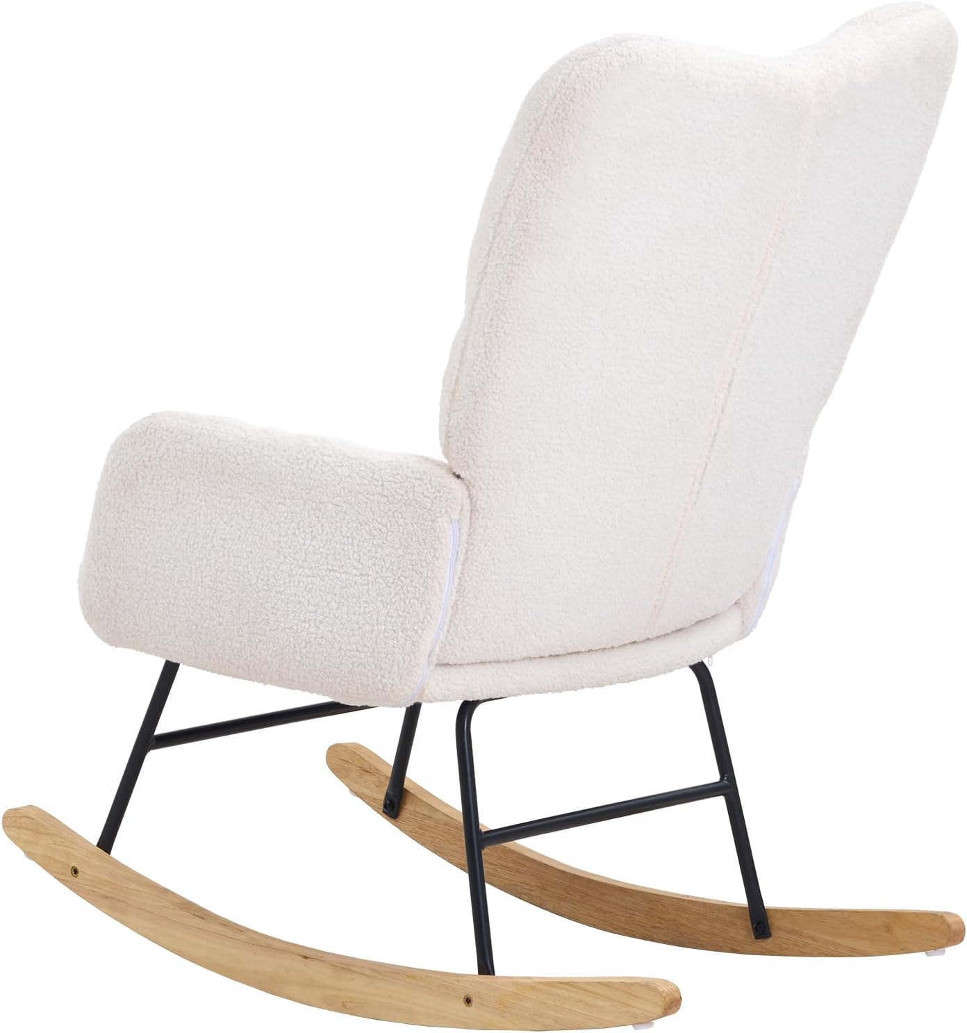 VEVOR Mecedora para guardería, mecedora deslizante con asiento suave y respaldo alto, capacidad de peso de 250 libras, tela de peluche, silla