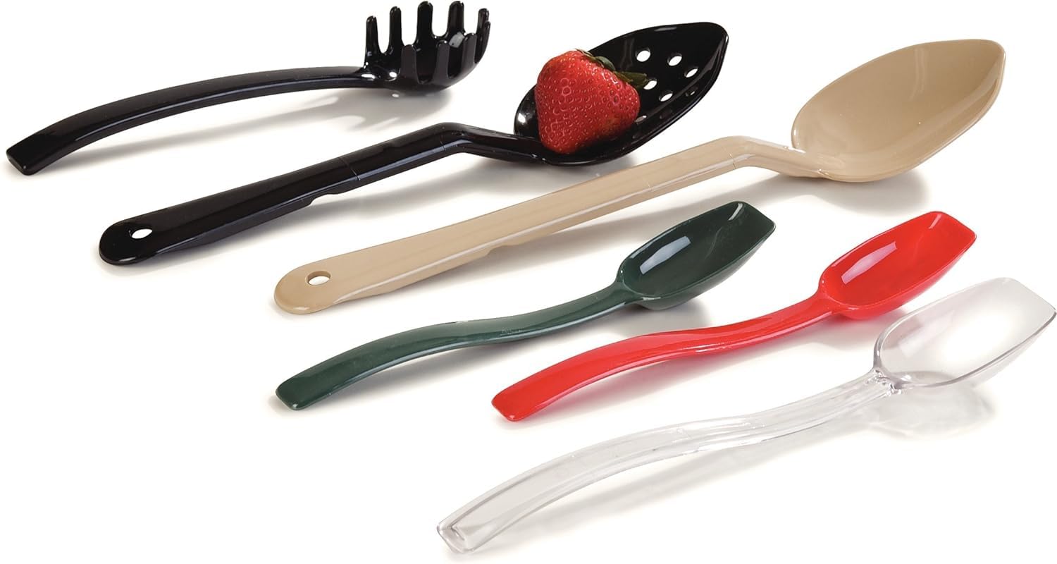 Carlisle Cucharas para servir ensaladabufé, macizas y perforadas, .25 onzas – .8 onzas., Negro, 1