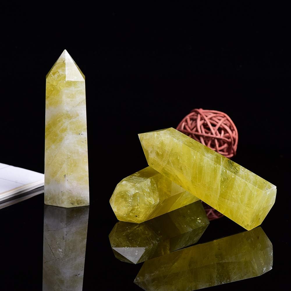 Runyangshi – 8 varitas curativas de cristal natural, varitas de cristal curativo de un solo punto, piedras de chakra reiki de 6 facetas, prisma de