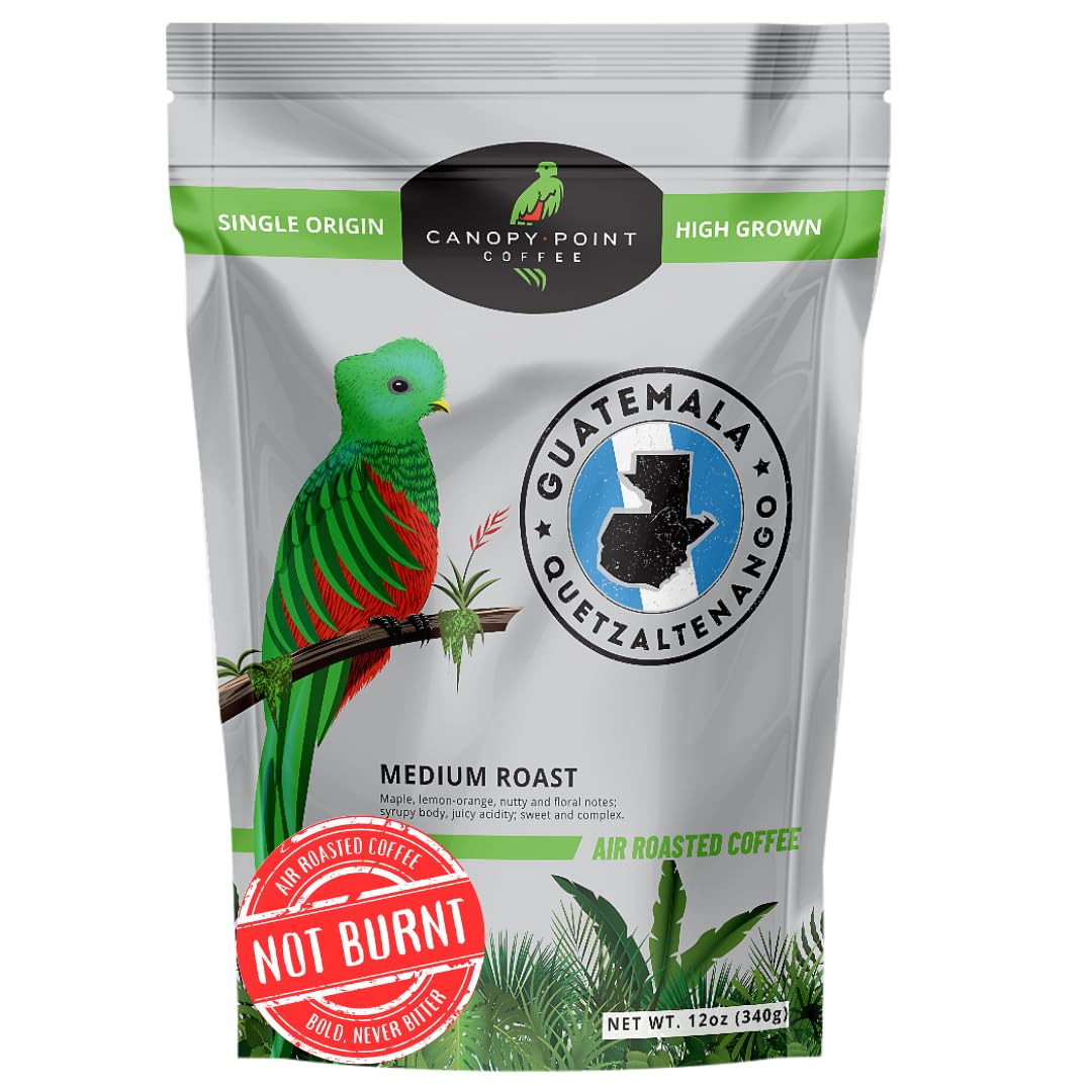 Canopy Point Coffee – Guatemala tostado medio – Recién molido, origen único, café tostado al aire especial en lotes pequeños, tostado medio gourmet,