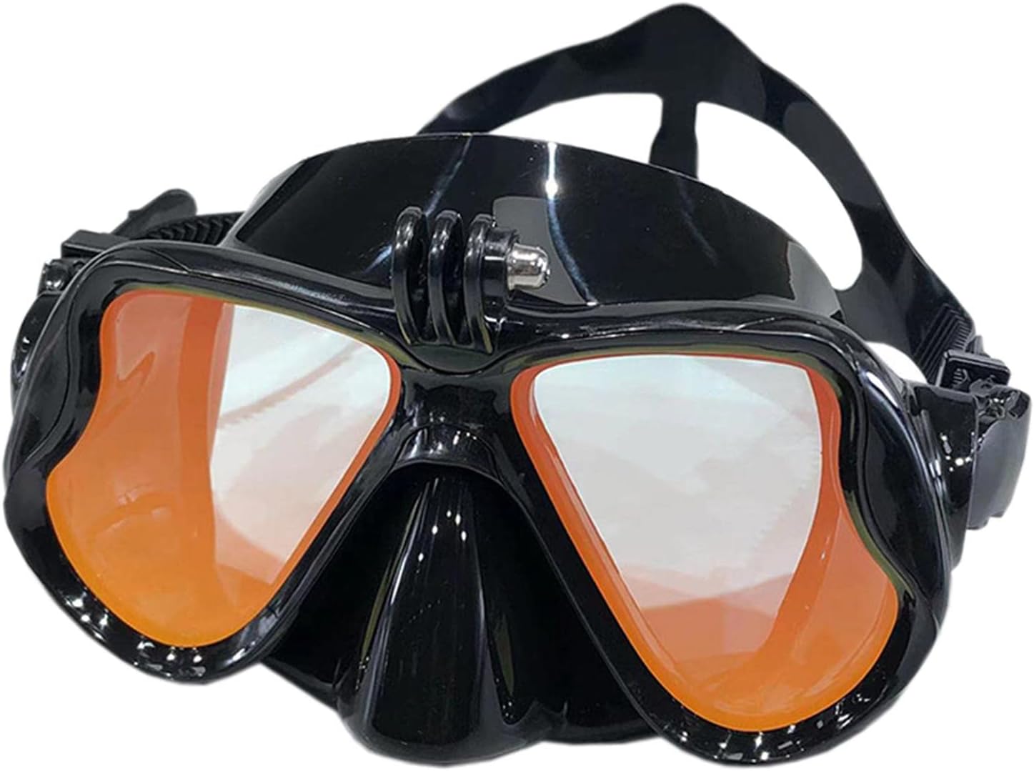 Máscara de buceo unisex Gafas de natación con soporte para cámara, gafas de natación de silicona para buceo libre, suministros de esnórquel, equipo