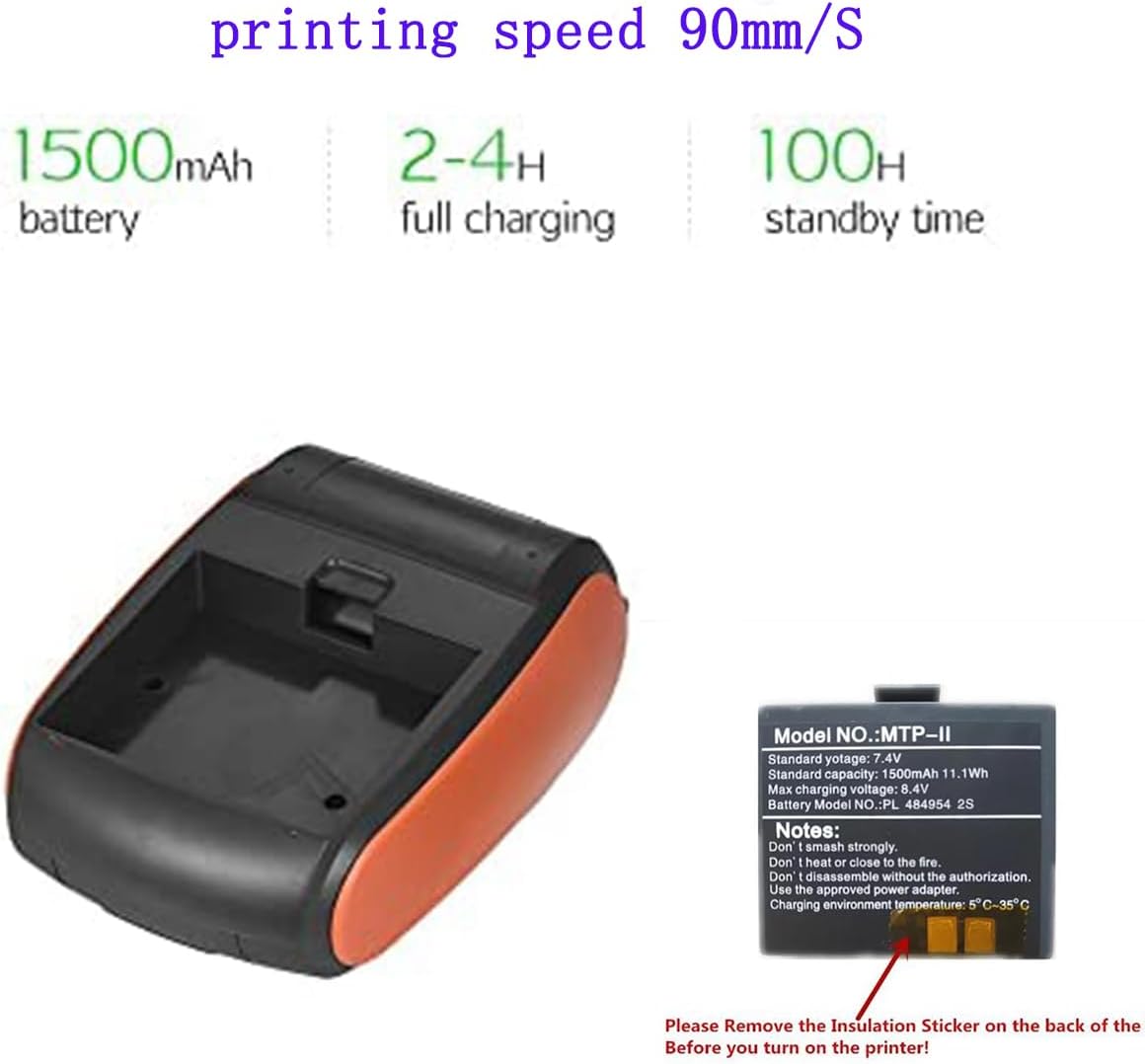 Impresora térmica de recibos Bluetooth, Bill portátil inalámbrico Mini impresora POS, máquina de impresión de billetes de bolsillo de 2 pulgadas